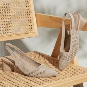 Vivaia Leah Pro Slingback Heel Comfort Old Money Minimalist Almond Sandals 9.5